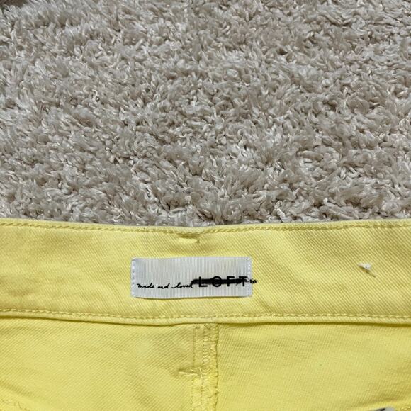 LOFT Size 00 Pastel Yellow Raw Frayed Hem High-Rise The Cut Off Shorts NWOT - Picture 2 of 5